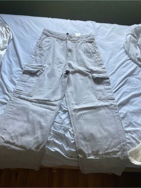 H&M Light Taupe Drawstring Cargo Pants